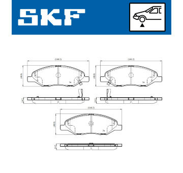 Sada brzdových destiček, kotoučová brzda SKF VKBP 81111 A