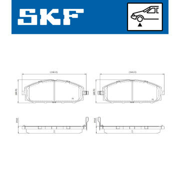 Sada brzdových destiček, kotoučová brzda SKF VKBP 81122 A