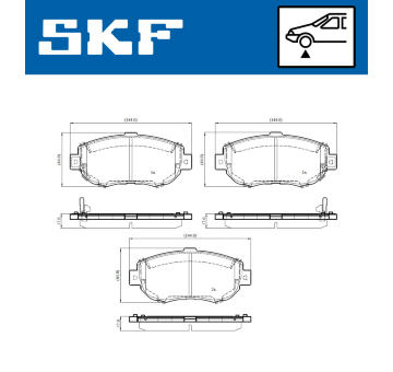 Sada brzdových destiček, kotoučová brzda SKF VKBP 81124 A