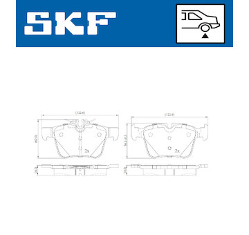 Sada brzdových destiček, kotoučová brzda SKF VKBP 90117 E