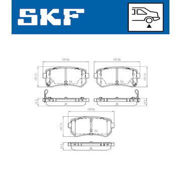 Sada brzdových destiček, kotoučová brzda SKF VKBP 90139 A