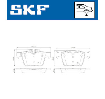 Sada brzdových destiček, kotoučová brzda SKF VKBP 90142