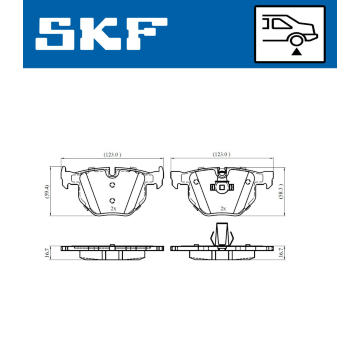 Sada brzdových destiček, kotoučová brzda SKF VKBP 90316