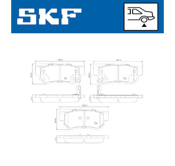 Sada brzdových destiček, kotoučová brzda SKF VKBP 90340 A