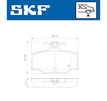 Sada brzdových destiček, kotoučová brzda SKF VKBP 90354