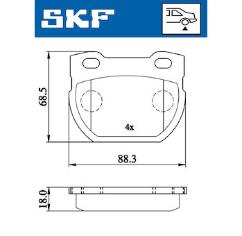 Sada brzdových destiček, kotoučová brzda SKF VKBP 90514