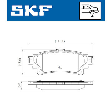 Sada brzdových destiček, kotoučová brzda SKF VKBP 90604