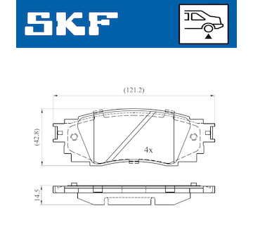 Sada brzdových destiček, kotoučová brzda SKF VKBP 90630