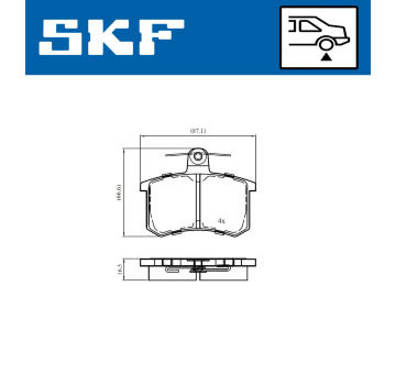 Sada brzdových destiček, kotoučová brzda SKF VKBP 90725