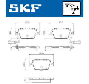 Sada brzdových destiček, kotoučová brzda SKF VKBP 90767 E