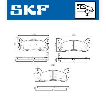 Sada brzdových destiček, kotoučová brzda SKF VKBP 91127 A