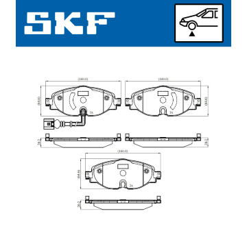 Sada brzdových destiček, kotoučová brzda SKF VKBP 80018 E