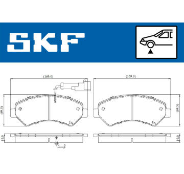 Sada brzdových destiček, kotoučová brzda SKF VKBP 80210 E