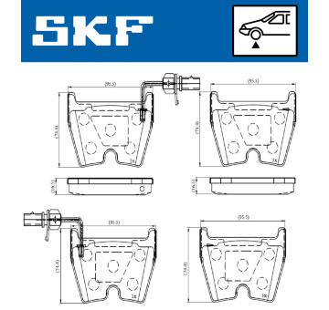 Sada brzdových destiček, kotoučová brzda SKF VKBP 80369 E