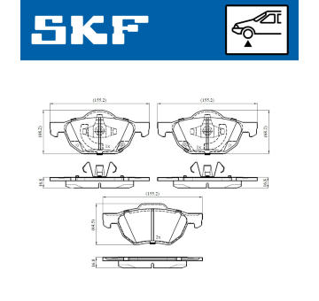 Sada brzdových destiček, kotoučová brzda SKF VKBP 80518 A