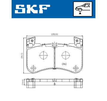 Sada brzdových destiček, kotoučová brzda SKF VKBP 81398