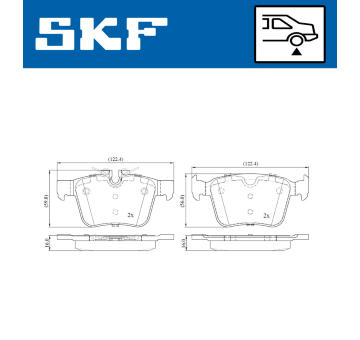 Sada brzdových destiček, kotoučová brzda SKF VKBP 90142