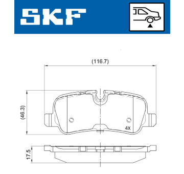 Sada brzdových destiček, kotoučová brzda SKF VKBP 90257