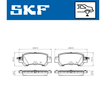 Sada brzdových destiček, kotoučová brzda SKF VKBP 90418 A