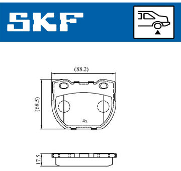 Sada brzdových destiček, kotoučová brzda SKF VKBP 90514