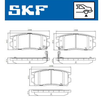 Sada brzdových destiček, kotoučová brzda SKF VKBP 90556 A