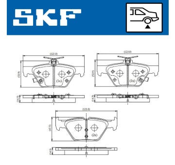 Sada brzdových destiček, kotoučová brzda SKF VKBP 91449 A