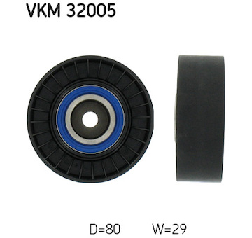 Vratná/vodicí kladka, klínový žebrový řemen SKF VKM 32005