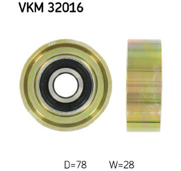 Vratná/vodicí kladka, klínový žebrový řemen SKF VKM 32016