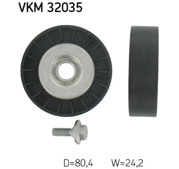 Vratna/vodici kladka, klinovy zebrovy remen SKF VKM 32035
