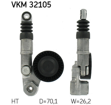 Napínací kladka, žebrovaný klínový řemen SKF VKM 32105