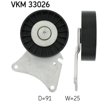 Vratná/vodicí kladka, klínový žebrový řemen SKF VKM 33026