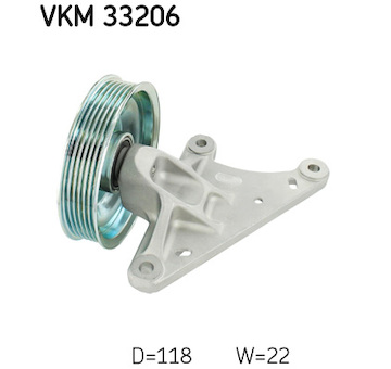 Vratná/vodicí kladka, klínový žebrový řemen SKF VKM 33206