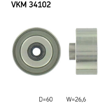 Vratná/vodicí kladka, klínový žebrový řemen SKF VKM 34102