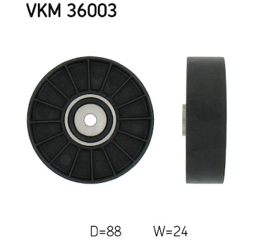 Vratná/vodicí kladka, klínový žebrový řemen SKF VKM 36003