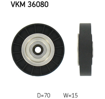 Vratná/vodicí kladka, klínový žebrový řemen SKF VKM 36080