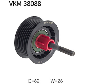 Vratná/vodicí kladka, klínový žebrový řemen SKF VKM 38088