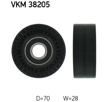 Vratná/vodicí kladka, klínový žebrový řemen SKF VKM 38205