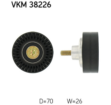 Vratná/vodicí kladka, klínový žebrový řemen SKF VKM 38226
