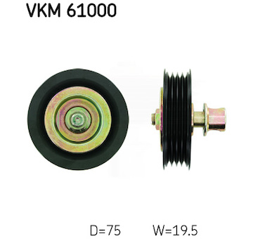 Vratná/vodicí kladka, klínový žebrový řemen SKF VKM 61000