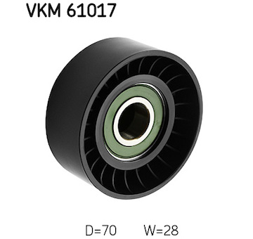 Vratná/vodicí kladka, klínový žebrový řemen SKF VKM 61017