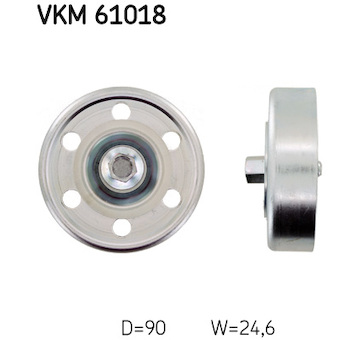 Vratná/vodicí kladka, klínový žebrový řemen SKF VKM 61018