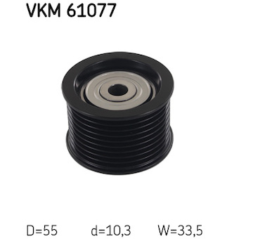 Vratna/vodici kladka, klinovy zebrovy remen SKF VKM 61077