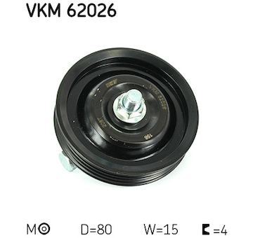 Napínací kladka, žebrovaný klínový řemen SKF VKM 62026