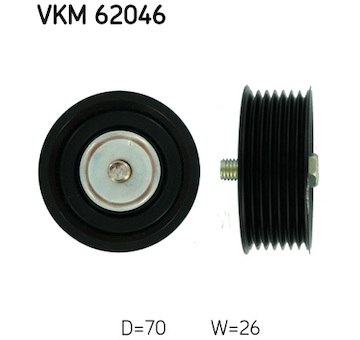 Vratna/vodici kladka, klinovy zebrovy remen SKF VKM 62046