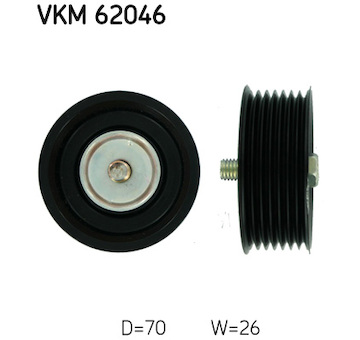 Vratná/vodicí kladka, klínový žebrový řemen SKF VKM 62046