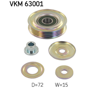 Vratna/vodici kladka, klinovy zebrovy remen SKF VKM 63001