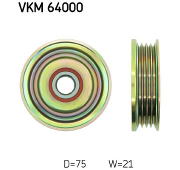 Vratná/vodiaca kladka rebrovaného klinového remeňa SKF VKM 64000