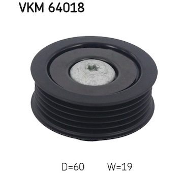 Vratna/vodici kladka, klinovy zebrovy remen SKF VKM 64018