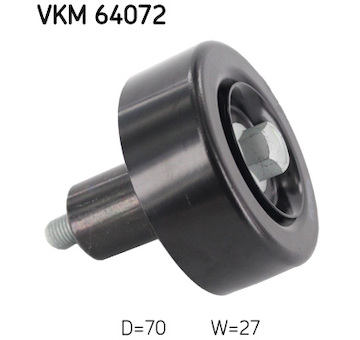 Vratná/vodicí kladka, klínový žebrový řemen SKF VKM 64072