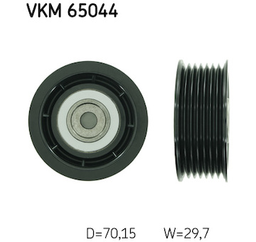 Vratná/vodicí kladka, klínový žebrový řemen SKF VKM 65044